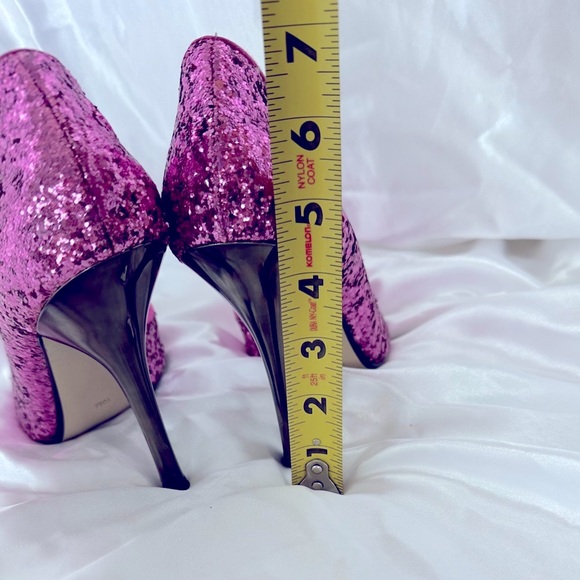 Guess Pink Sparkle Pointed Toe with Bronze Colored Heel - Picture 10 of 12